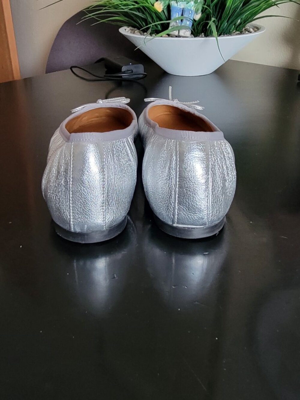 Sezane Agathe Low Ballerinas - Silver, Size US10 / EU41 - Picture 5 of 7